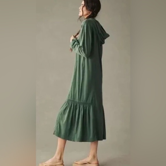 Daily Practice by Anthropologie|Long sleeve hooded midi dress in cotton/modal• - Picture 2 of 16